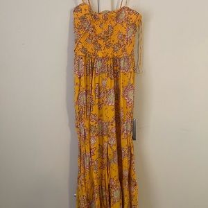 Little Of Your Love Floral Print Smocked Sweetheart Jumpsuit